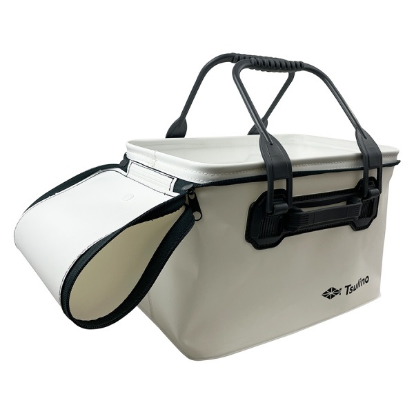 ハンドル・フタ付きの折りたたみバッカン